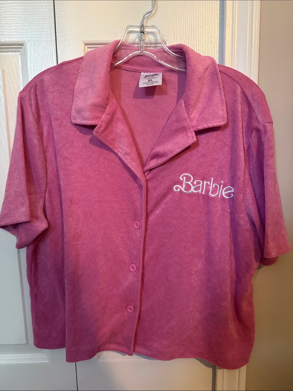 Barbie Pink Short-Sleeve Button-Down Shirt